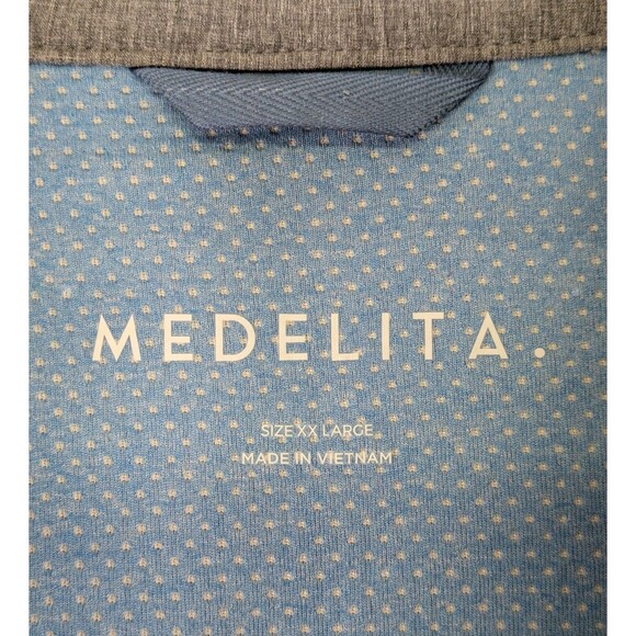 Medelita Quantum Mens Scrub Jacket Gray Full Zip Uniform Bomber Size 2XL - Picture 2 of 12